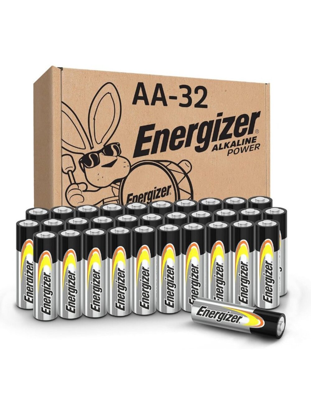 High-Capacity AA Alkaline Batteries - 32 Count Double A Battery Pack for